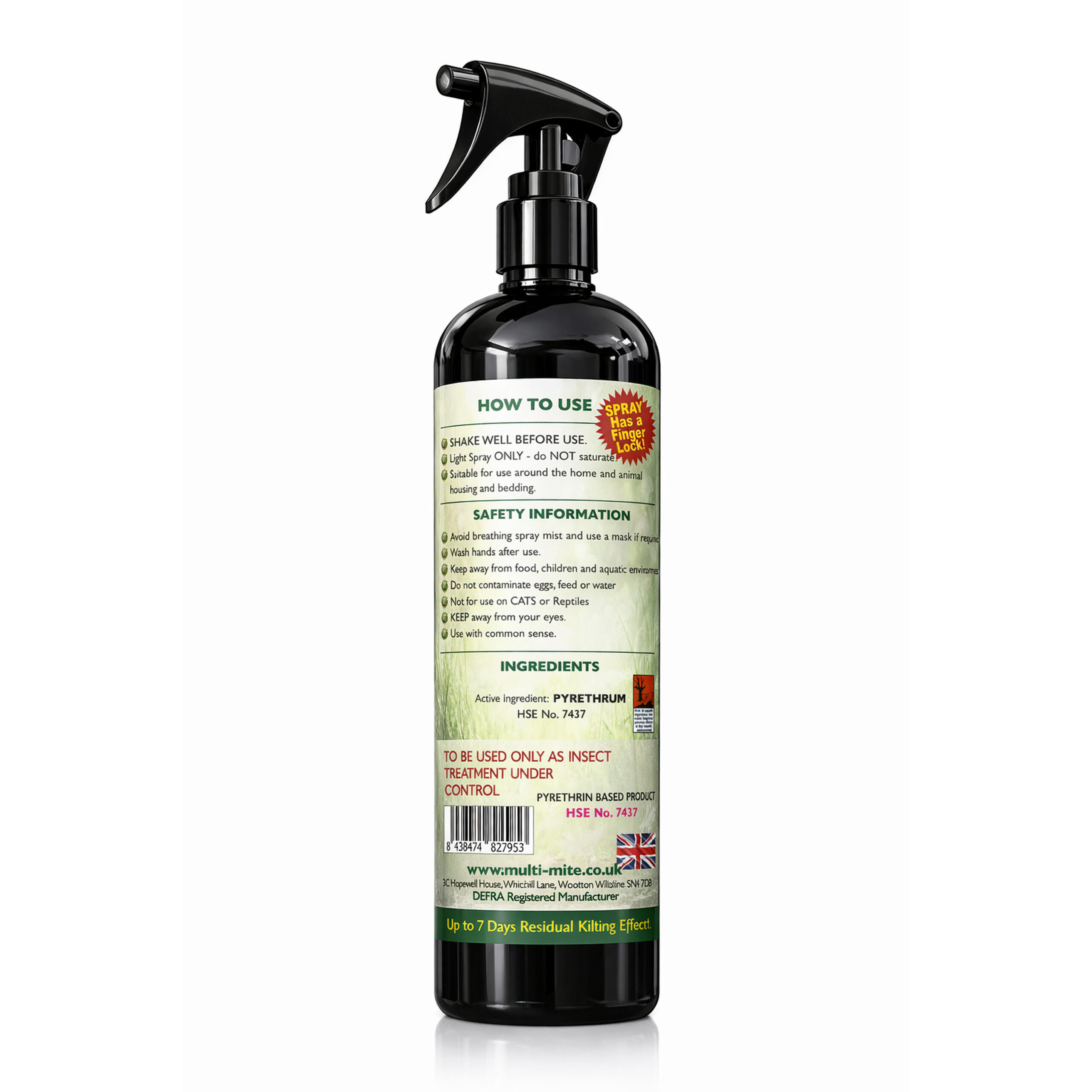 MULTI MITE Mite Off - 500ML Fleas, Red Mite, Bed Bug & Carpet Moths - Image 2