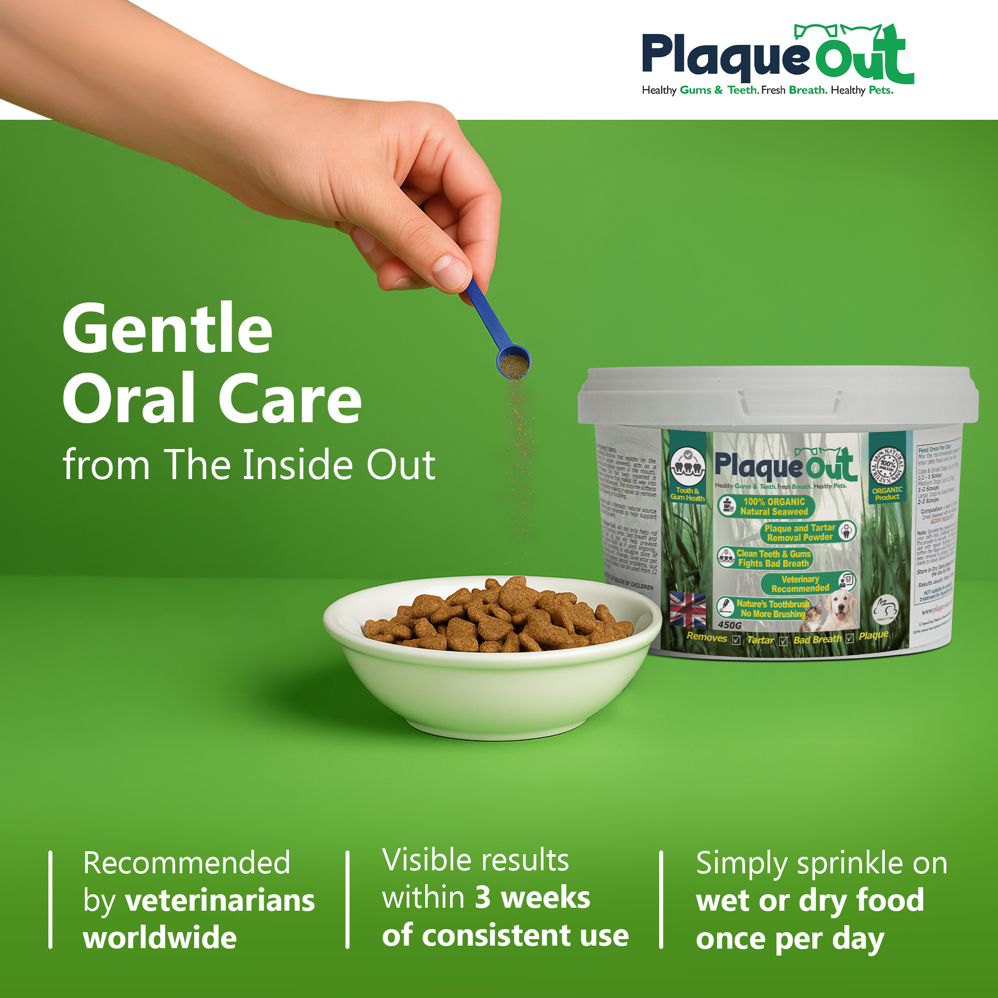 PLAQUE OUT - Cats and Dogs - 450G Bulk POT - Image 3