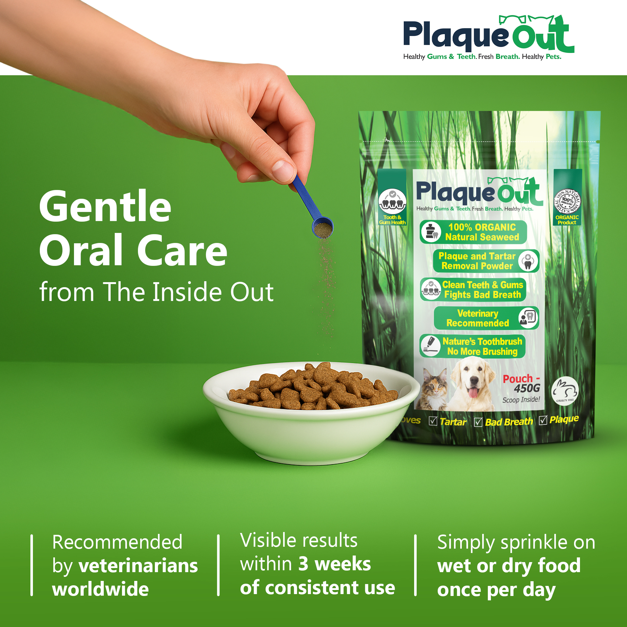 PLAQUE OUT - Cats and Dogs - 450G Refill Pouch - Image 3