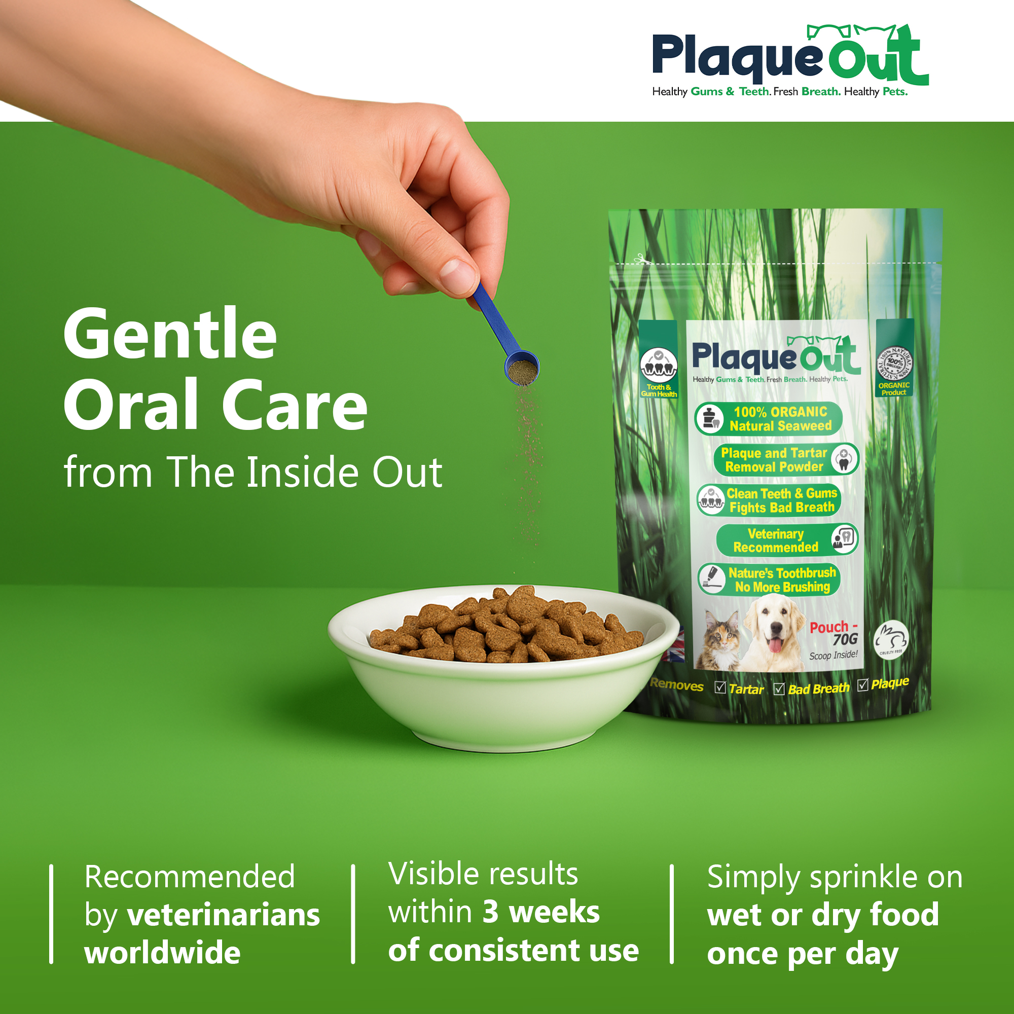 PLAQUE OUT - Cats and Dogs - 70G Refill Pouch - Image 3